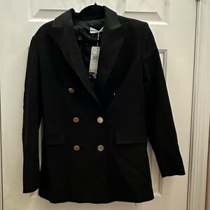 Mango Black Blazer with Gold Buttons